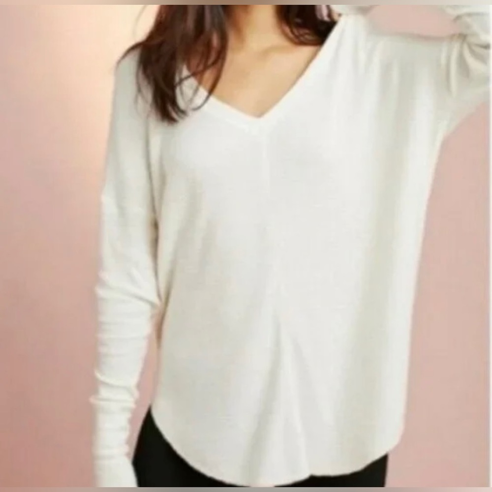 NWOT Anthropologie x Saturday Sunday Thermal V-Neck Long Sleeve Top